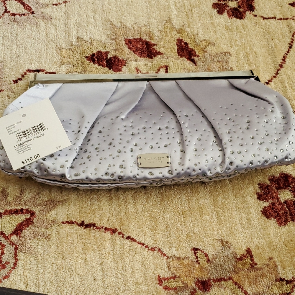 Nine West Silver Studded Clutch